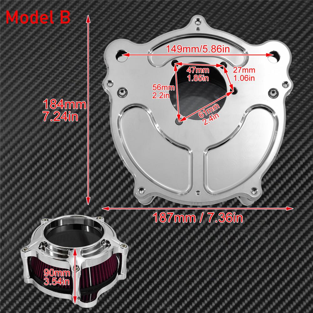 Motorcycle Air Filter Air Cleaner Kit CNC Intake System Chrome For Harley Sportster Dyna Softail Touring 883 1200 Electra Glide