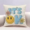 Smile Cartoon fun cute Doublesided print Pillow Case Pattern Printed Pillowcase For Living Room Sofa Cushion Cover