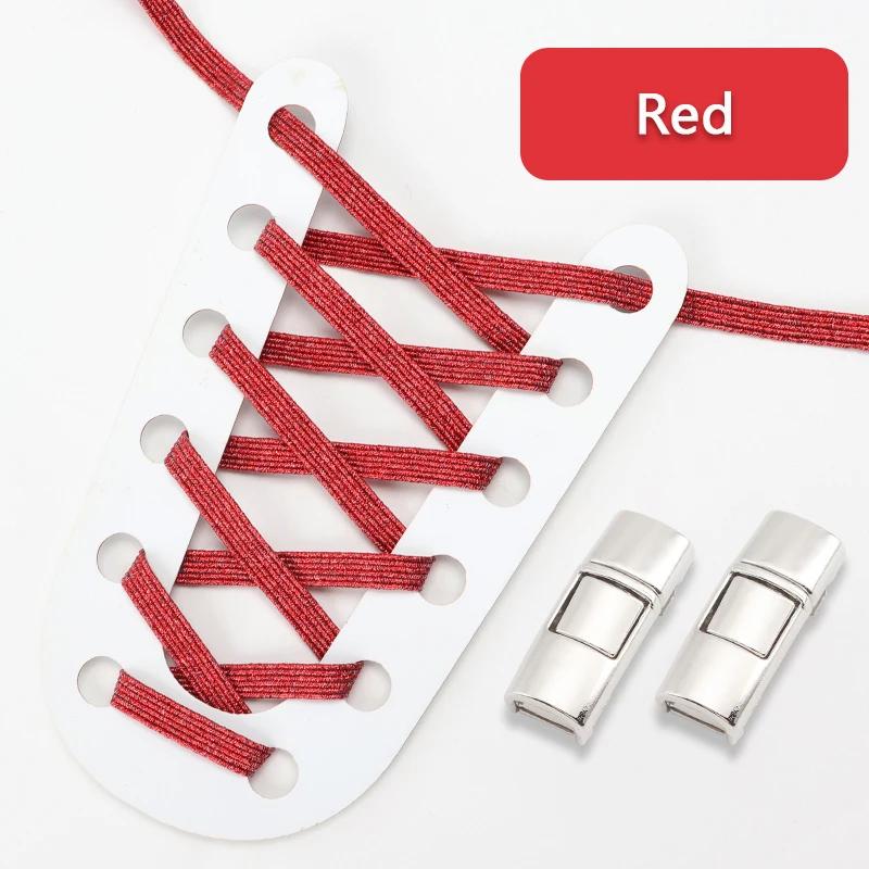 Lock Shoe laces without ties Elastic laces Sneakers Kids Adult Flat No Tie Shoelaces Rainbow Glitter Shoelace Shoes Accessories