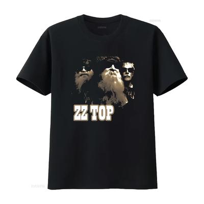 Κλασικό Ανδρικό Βαμβακερό T-shirt ZZ Top Κανονικό Μέγεθος Με τον Billy Gibbons από το Eliminator vintage Πλυμένο Κομψό homme - Ανδρικό...