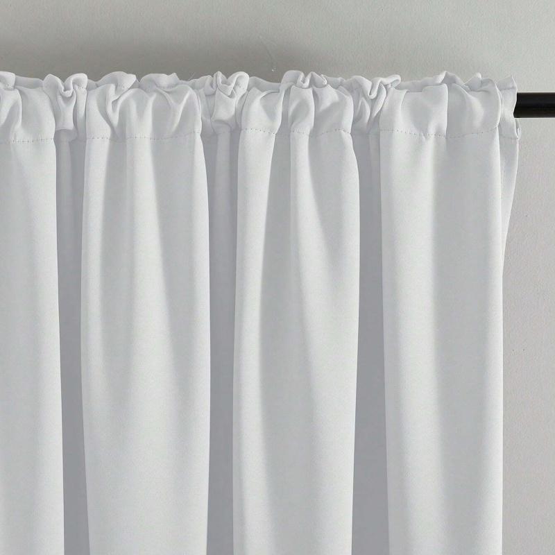 Moderne Minimalistische Dikke Kleurige Verduisterende Gordijn, Geluidsisolatie Zonwering, Meerdere Kleuren Beschikbaar, Geen Boor W130xH100cm&Rod pocket wit