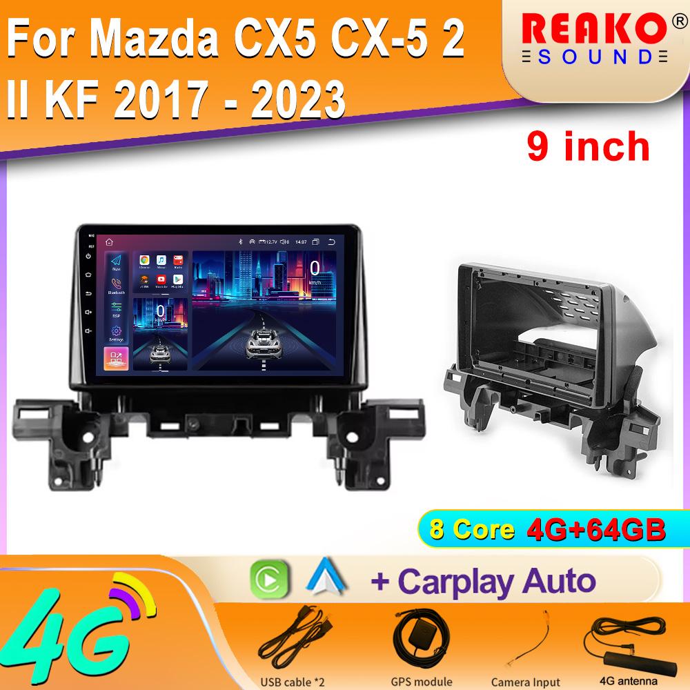 Autoradio Multimedia Navigation Android Wireless Carplay Für Mazda CX5 CX-5 2 II KF 2017 - 2023 GPS WiFi Bildschirm Stereo