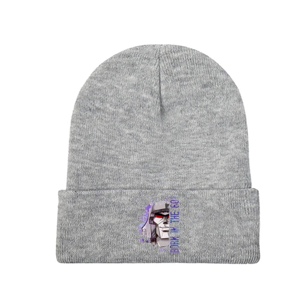 UFO Robot Grendizer Anime Knitted Hat for Women Unisex Skullies Beanies Winter Hat Megatron 60s Casual Caps