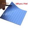 100 ცალი 10x10x0.5 მმ მაღალი ხარისხის გამაცხელებელი სილიკონის გაუჭრელი თერმოგამტარი საფენი GPU VGA IC-ისთვის