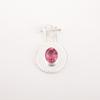 Pink Tourmaline Gemstone 925 Stamped Silver Jewelry Handmade Round Pendant 1.4" PP-57-11