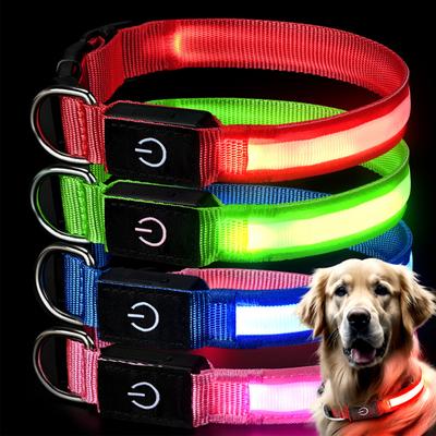 LED-Hundehalsband Wiederaufladbares leuchtendes Hundehalsband 3 Lichtmodi Verstellbares beleuchtetes Halsband für die Nacht