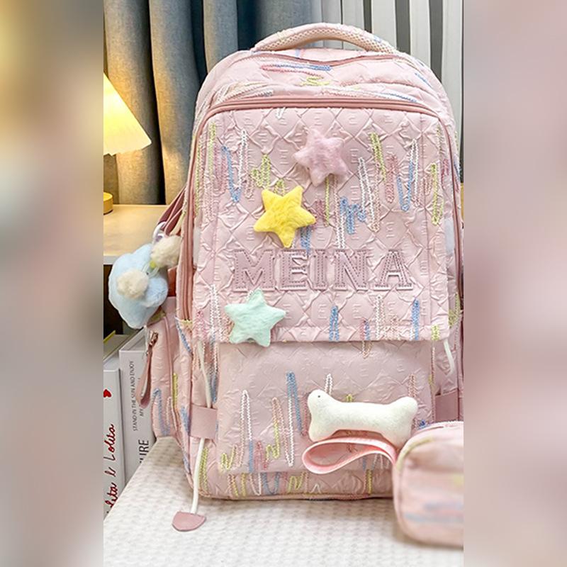 Children's schoolbag, primary school students, girls, junior high school students, two-piece set, high-value backpack, fashionable backpack.