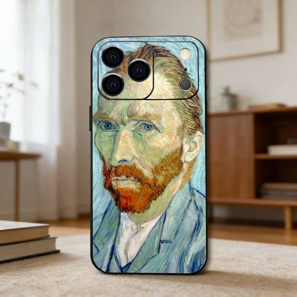 

R-Retro V-Van G-Gogh O-Oil P-Painting Phone Case For iPhone 17,16,15,14,13,12,11 Plus,Pro Max,XS,Soft Silicone Black Cover iPhone16