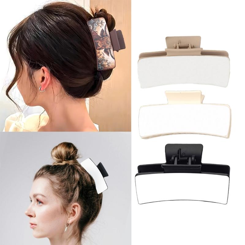 Elegant Heat Pressed PET Barrettes Portable PET Hair Slide with Crisp Heat Transferred Pattern for Fashion Lovers
