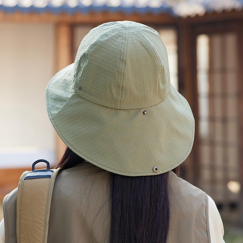 Fisherman Hat Summer Anti-Splashing Shawl Sunscreen Couple Solid Color Sun Hat