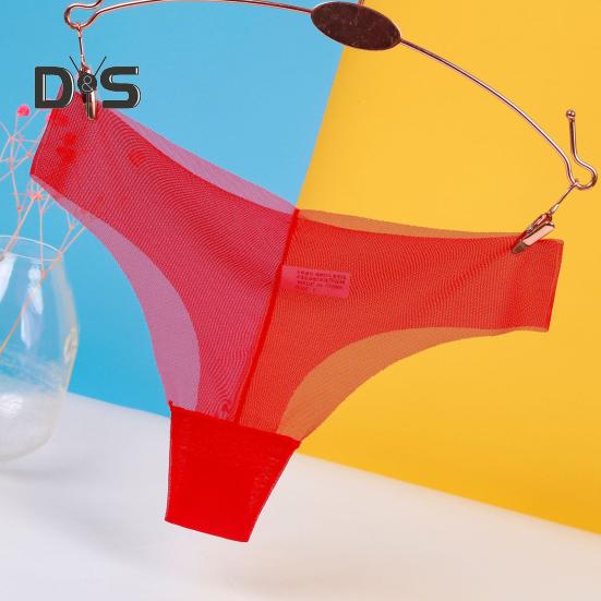 Women Panties Low Waist Ultrathin Solid Color Breathable Mesh Stretchy Soft Anti Septic Moisture Wicking Lady Underpants Briefs