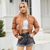 23 Autumn/Winter Women's High-Neck Cotton-Padded Jacket: Long Sleeve, Warm, Loose Fit Outerwear 