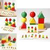 Wooden Shape Sorting Blocks With Color Matching For Early Education Kids