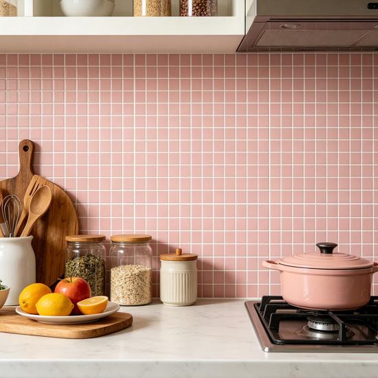 2Pcs Retro Wall Tile Stickers, 3D Self Adhesive Tile Stickers, Waterproof Wall Decal, Peel And Stick Backsplash Decals for Kitchen Bathroom Wall