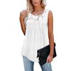 Womens Sleeveless Lace Active Tank Tops Ruffle Loose Tunic Blouse Shirt Blouse
