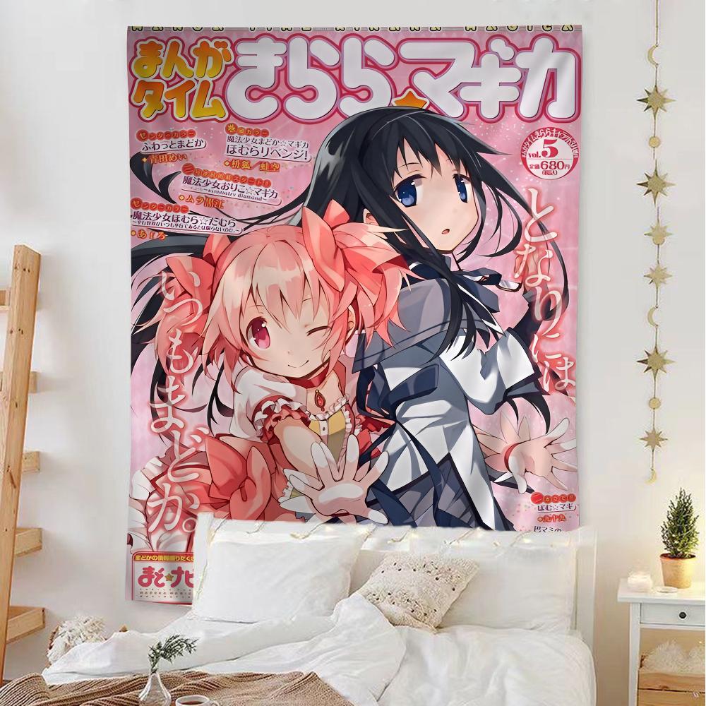Puella Magi Madoka Magica Classic Film Hippie Tapestry Living Room Home Dorm Decor Kawaii Room Decoration Wall Hanging