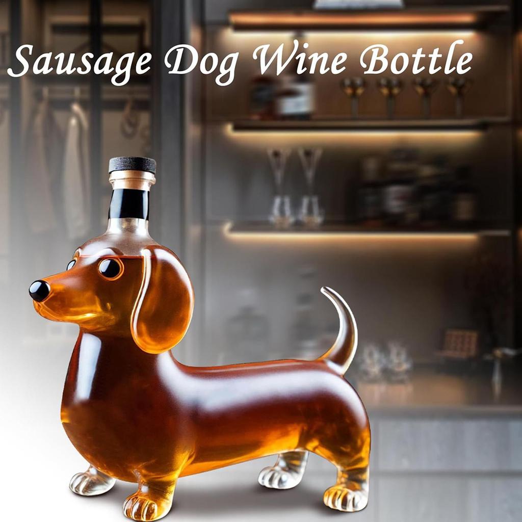 Creative  Dachshund-Shaped Alcohol Bottle Glass Wine Bottle Whisky Wine Crystal Cup Transparent Drinking Drinkware Bar Set