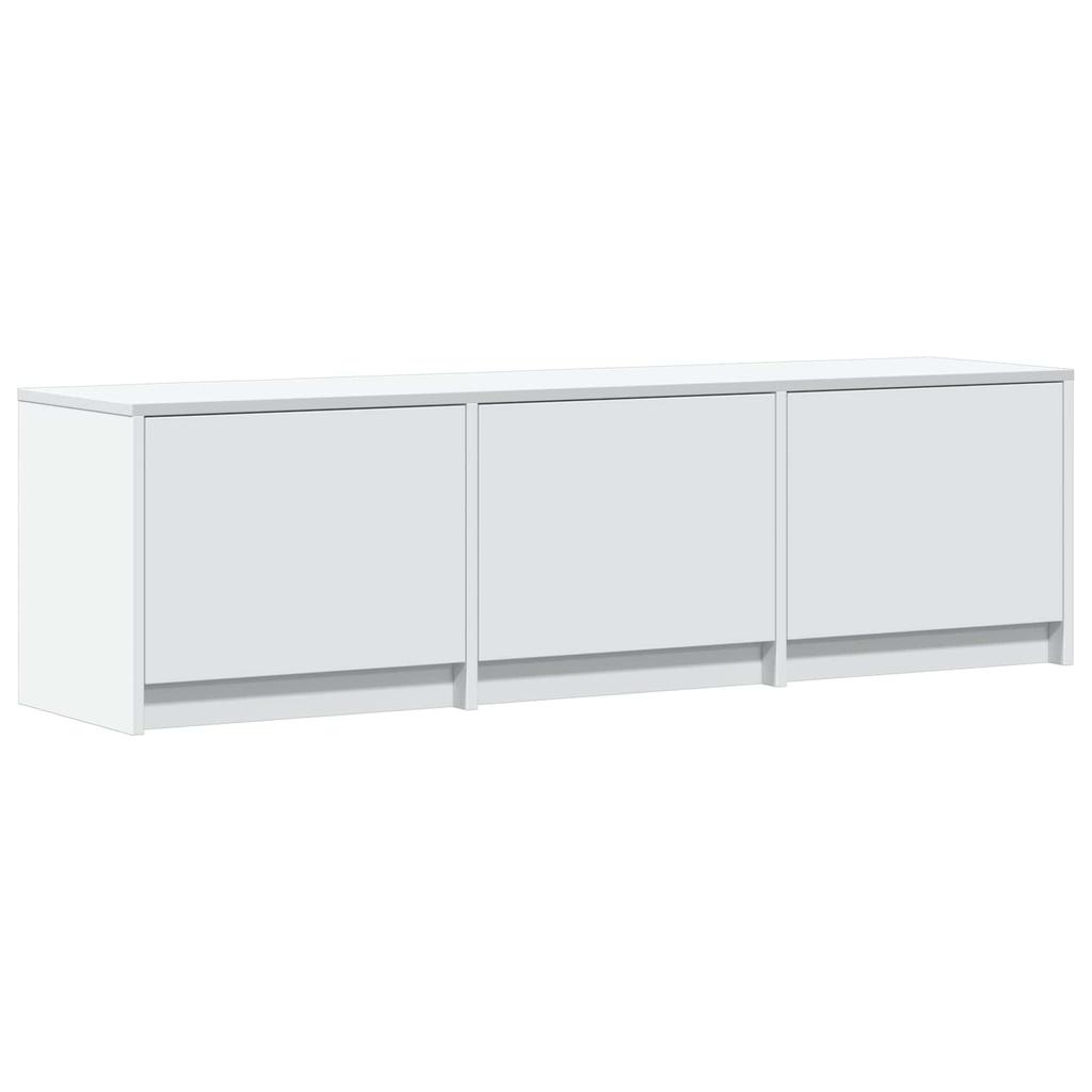 White TV Stand with LED Lighting 140 X 34 X 40 Cm Particleboard