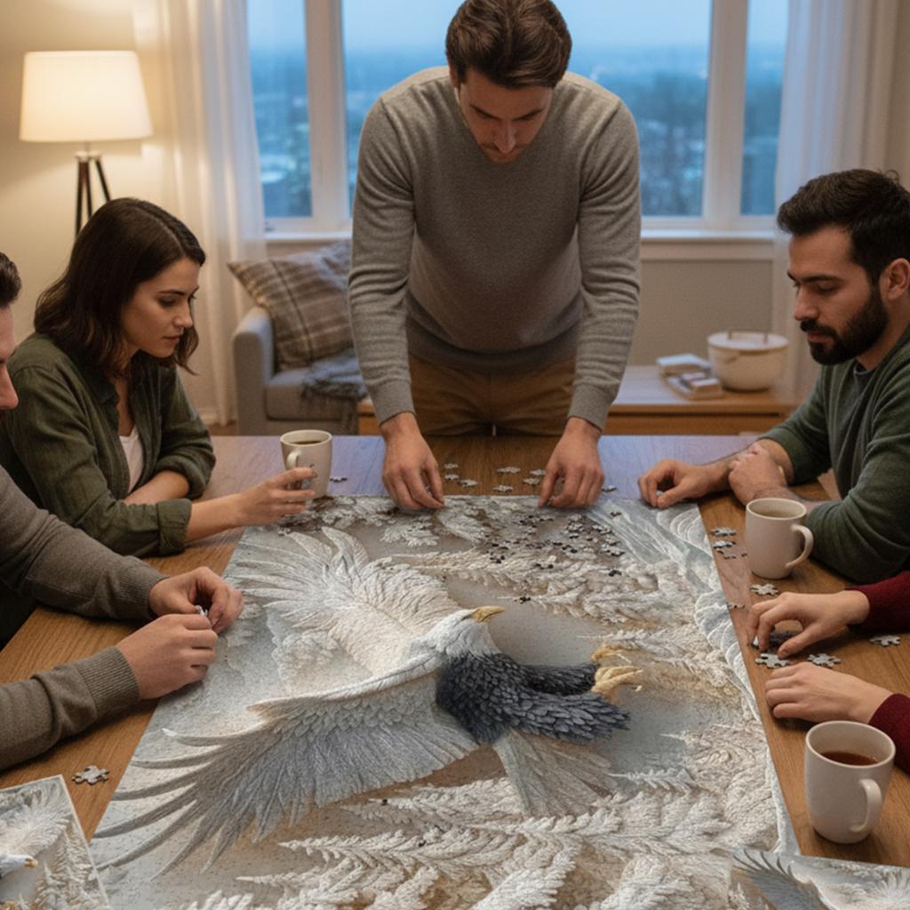 1000PCS Carved Eagle Jigsaw Puzzle Wildlife Art Design Puzzles Eagle Art Animal Jigsaw Puzzles Great Gift for Nature Lovers