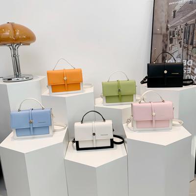 Módní lehké luxusní malé kabelky Módní kontrastní barevná kabelka přes rameno Dámská malá čtvercová kabelka