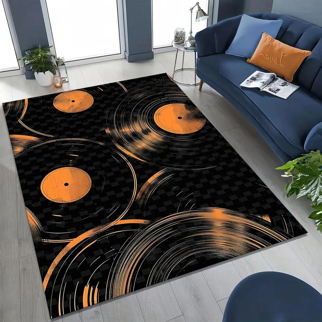 Record Music Carpet DJ Screen Tape Rug for Bedroom Living Room Sofa Home Doormat Decor Large Size Kid Play Non-slip Floor Mat