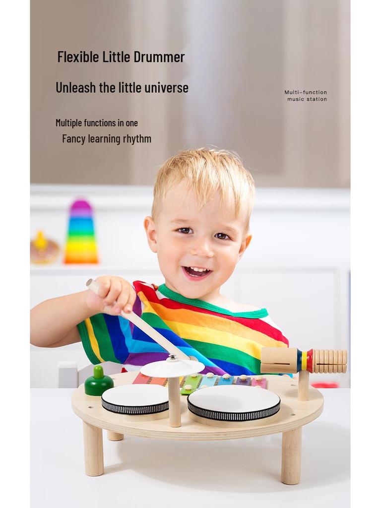 Children's Multi-functional Musical Drum Table - Educational Percussion Toy for Early Music Development