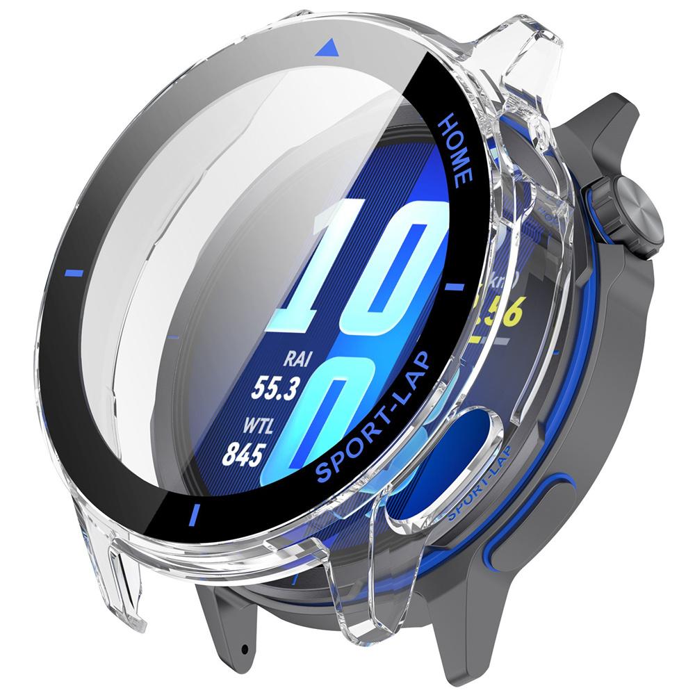 

Shell For Huawei Watch GT Runner 2 Protective Case With Screen Tempered Glass Protector Watch Protection Cover With Film прозрачный/синий