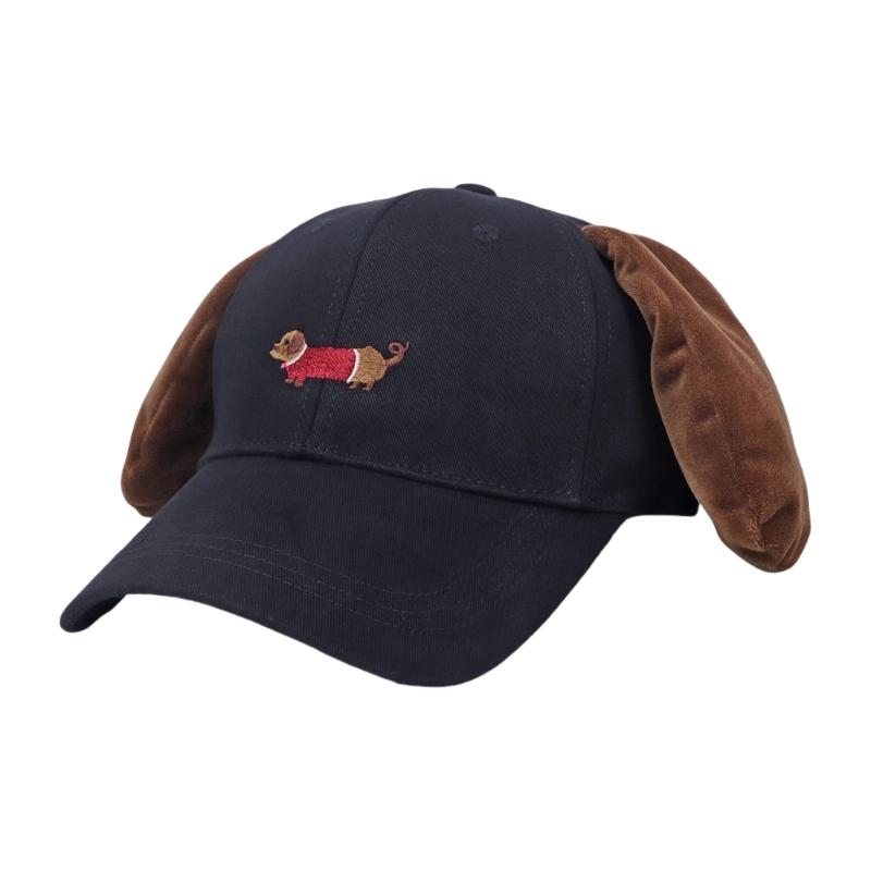 

Puppy Baseball Hat for Girls Women Embroidery Dachshund Casual Hat for Sports Gym Mountain Camping Hat Outdoor Activity чорний