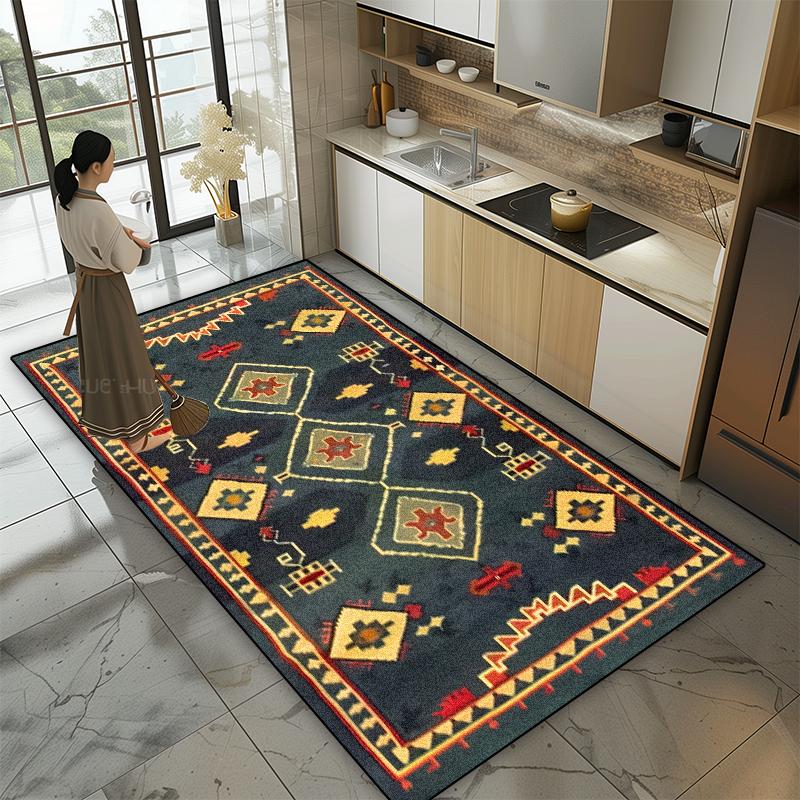 Persische Klassische Druckteppiche Wohnzimmer Heimdekoration Küche Rutschfest Große Teppiche Schlafzimmer Waschbar Eingangstürmatten