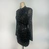 Women's Luxury Mesh Round Neck Long Sleeve Bodycon Dress