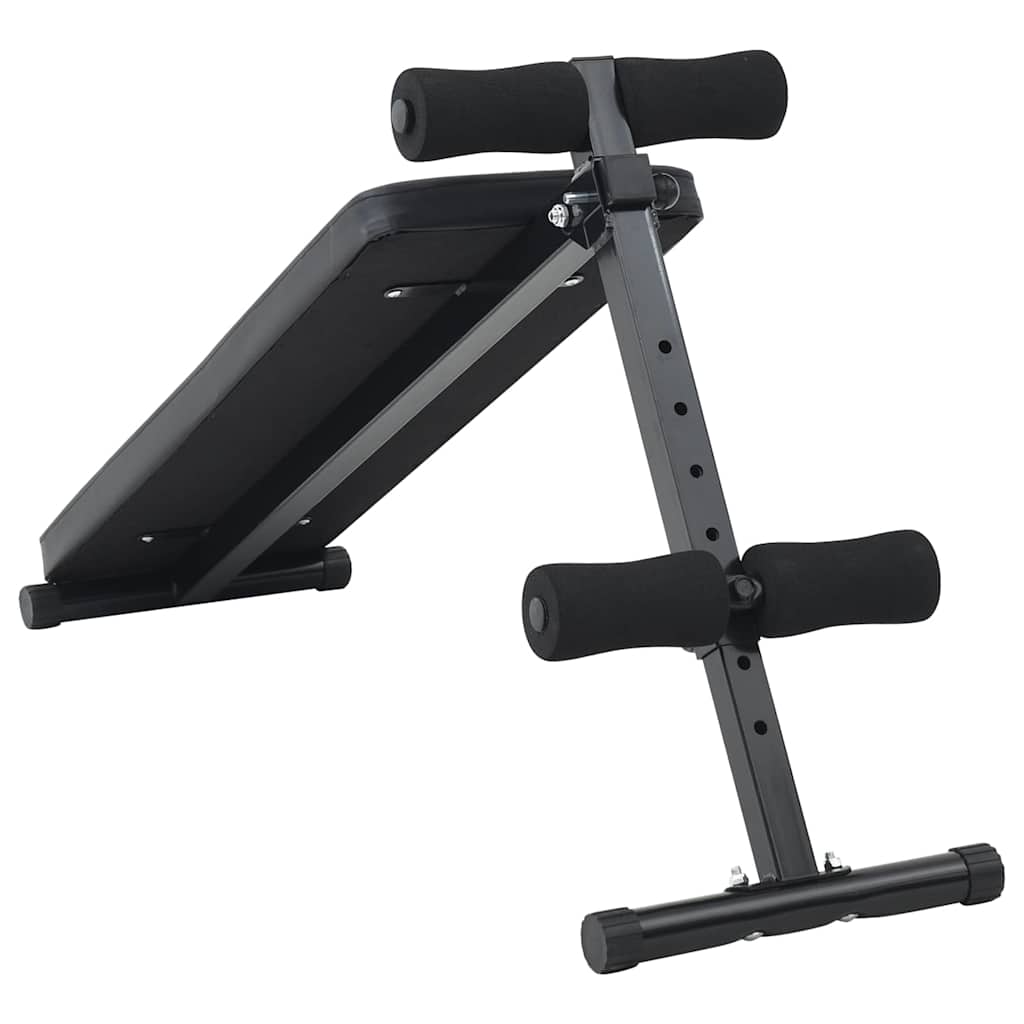 Sit Up Bench Black 124 X 33.5 X 55 Cm Powder Coated Steel