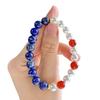 8Mm Natural Lapis Lazuli Chalcedony Artificial Crystal Pearl Design Bracelet Bracelet