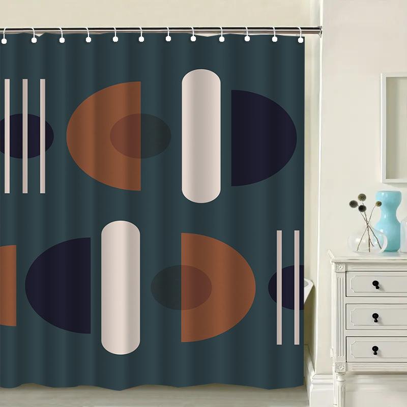 Colored Heart Washable Dirt-Resistant Shower Curtain Shower Head Waterproof Polyester Bath Curtain For Home Decor Accessories