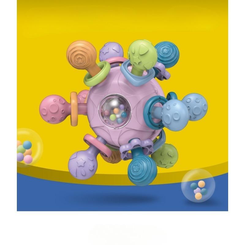 1PC Baby Toys 0 12 Months Rotating Rattle Ball Grasping Activity Baby Development Toy Silicone Teether Baby Sensory Toys for Babies