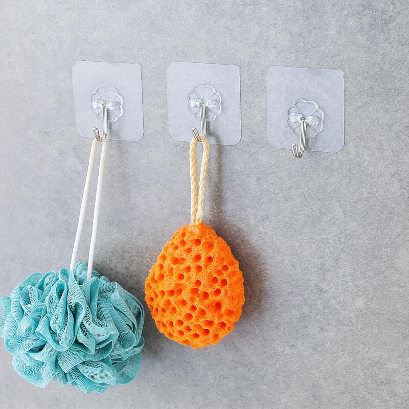 Ten-Pack Transparent No-Drill No-Trace Adhesive Hooks – Strong, Non-Falling