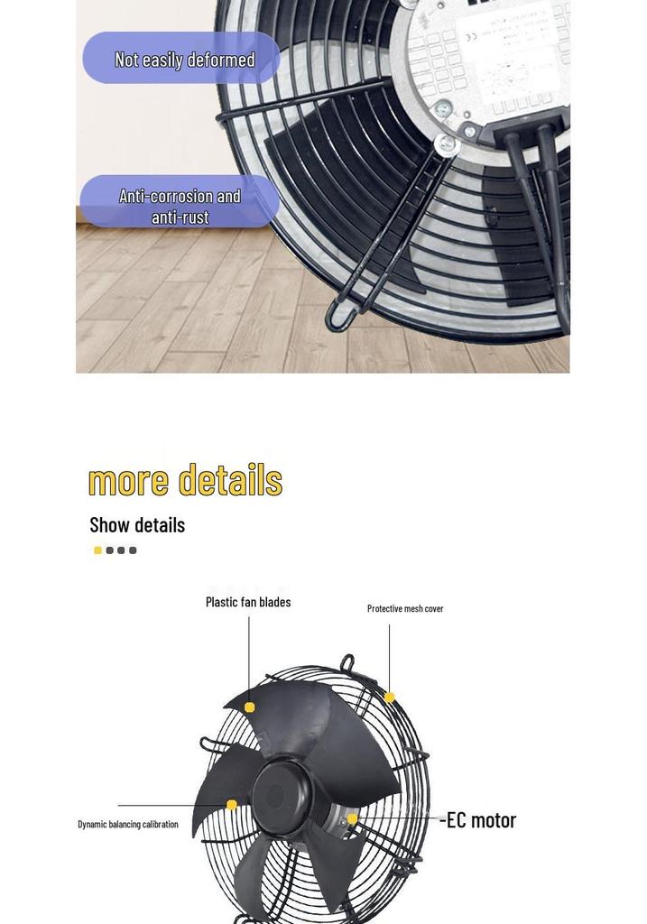 High-Efficiency Low-Noise Silent EC Axial Fan for Heat Dissipation