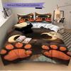 3pcs Anime Cat Comforter Set with One Quilt Cover and Two Pillowcases (No Core), Home Decor, Festival Gift, Polyester Fabric, Anime Cartoon Design