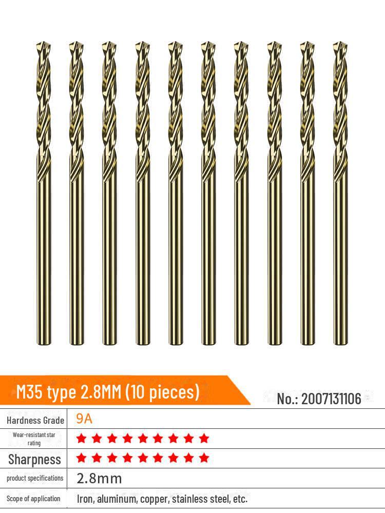 Huhao Cobalt Alloy Twist Drill Bit Set for Electric Hammer and Stainless Steel.