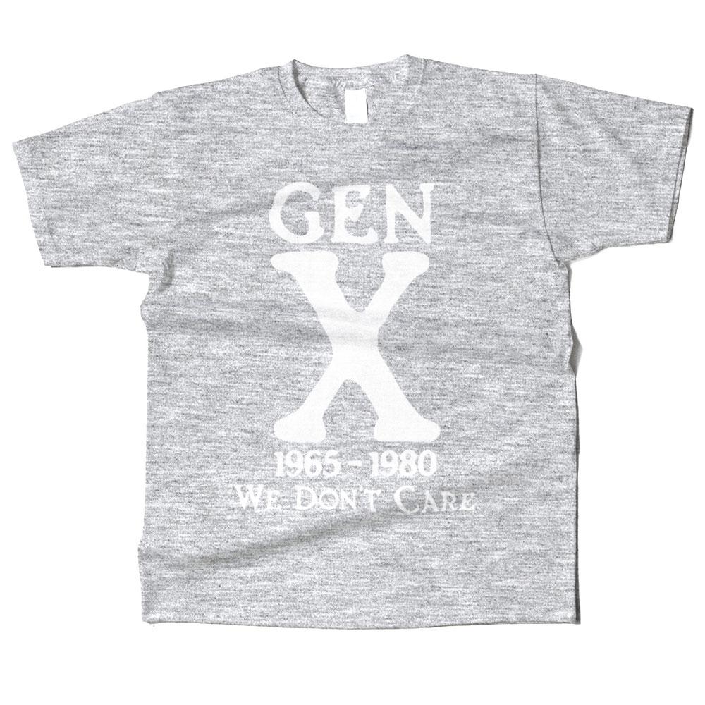 Mens Cotton Gen X 1965-1980 We Don't Care Graphic High Quality T Shirt Street Casual Style Tee for Men and Women