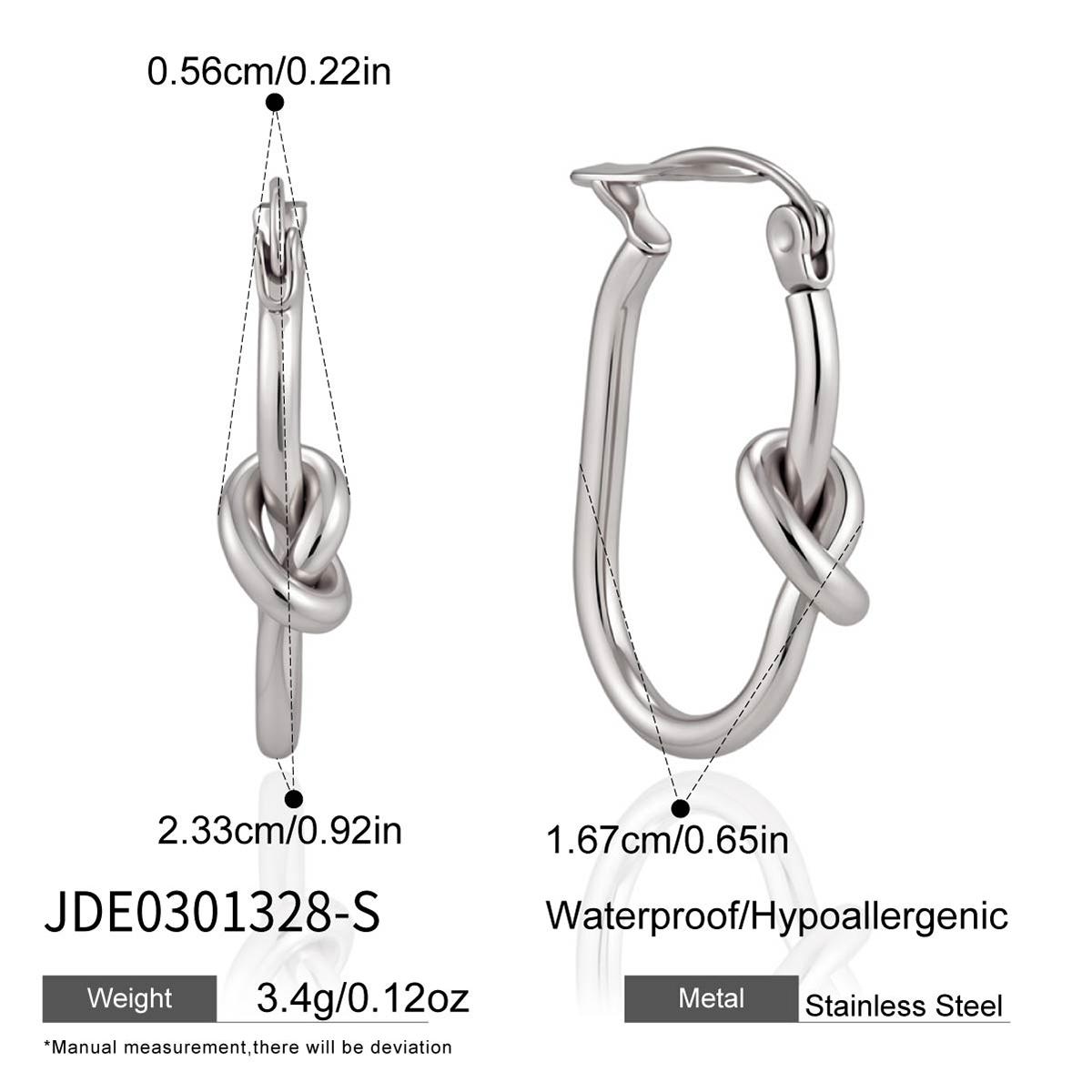 Youthway Exaggerated 18K Gold PVD Plated Knot Round Hoop Earring For Women New Stainless Steel Waterproof Earring Jewelry