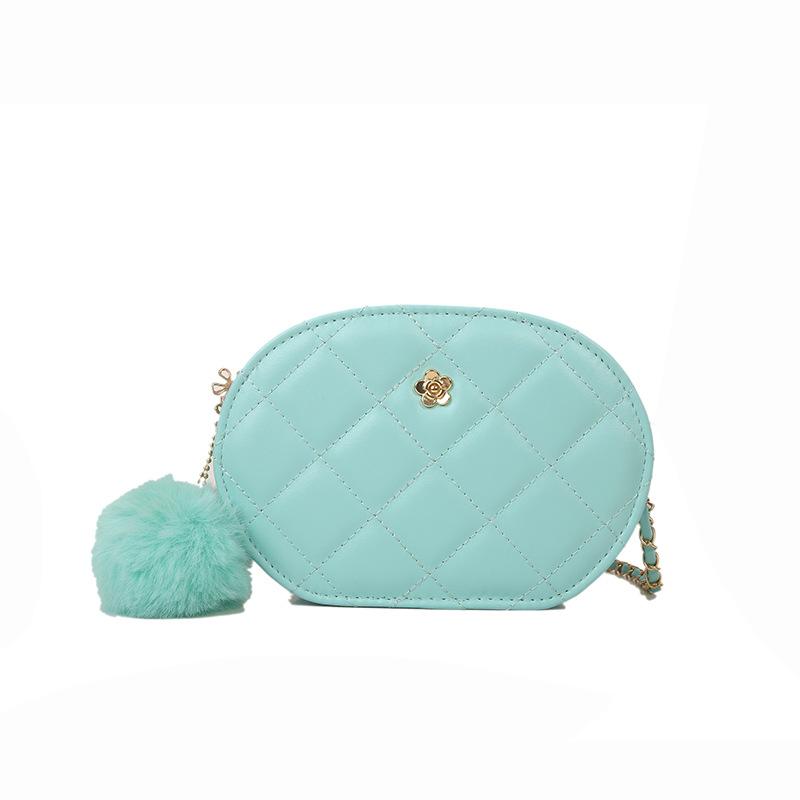 Rhombus embroidery thread small bag women's 2025 early autumn new casual fashion chain single shoulder solid color crossbody oval bag