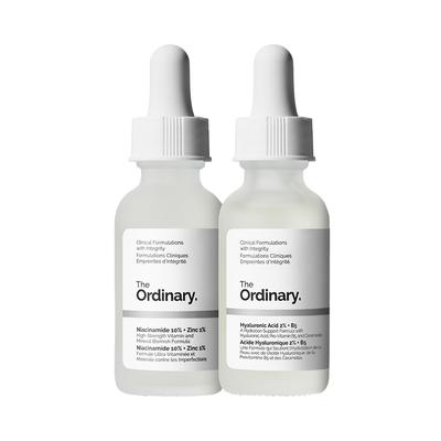 Ensemble Ordinaire [Huile Hydratante] Ensemble de Soutien pour Peau Ordinaire Niacinamide 30ml Acide Hyaluronique 30ml