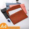 Large Leather A4 Document Folder with Customizable Logo