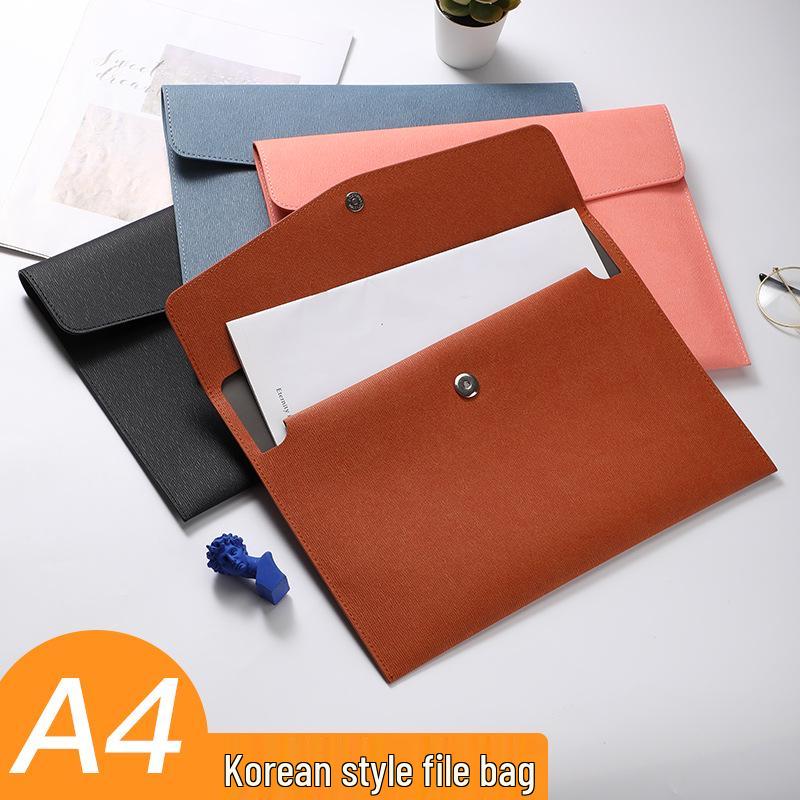 Large Leather A4 Document Folder with Customizable Logo