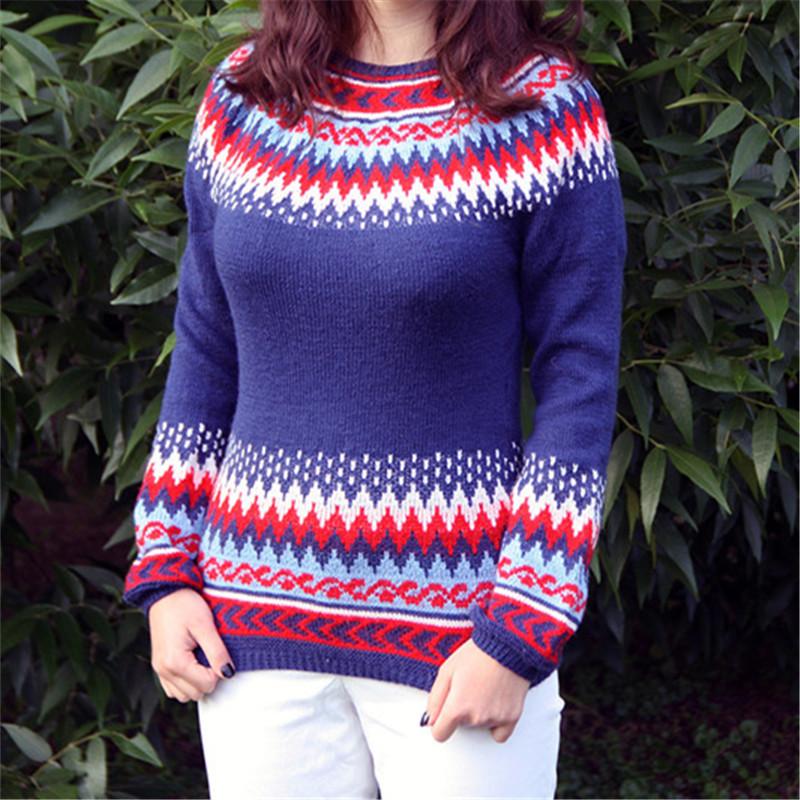 Pull en Tricot à Manches Longues pour Femme, Col Rond, Blocs de Couleurs, Coupe Ample, Tendance, Luxueux, Coupe Décontractée, Amincissant et Polyvalent