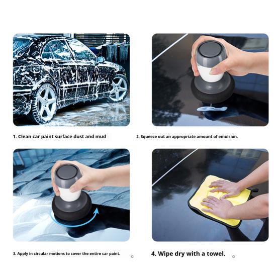 Wax Applicator Pad Car Cleaning Tool with Ergonomic Handle Easy To Use Car Waxing Sponge Automatic Liquid Dispenser Cleaner