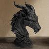 Dark Sheep-Headed Ornament, 3D Printed Gothic Devil Sculpture, with Detailed Horn Texture Desktop Statue, for Home Decoration