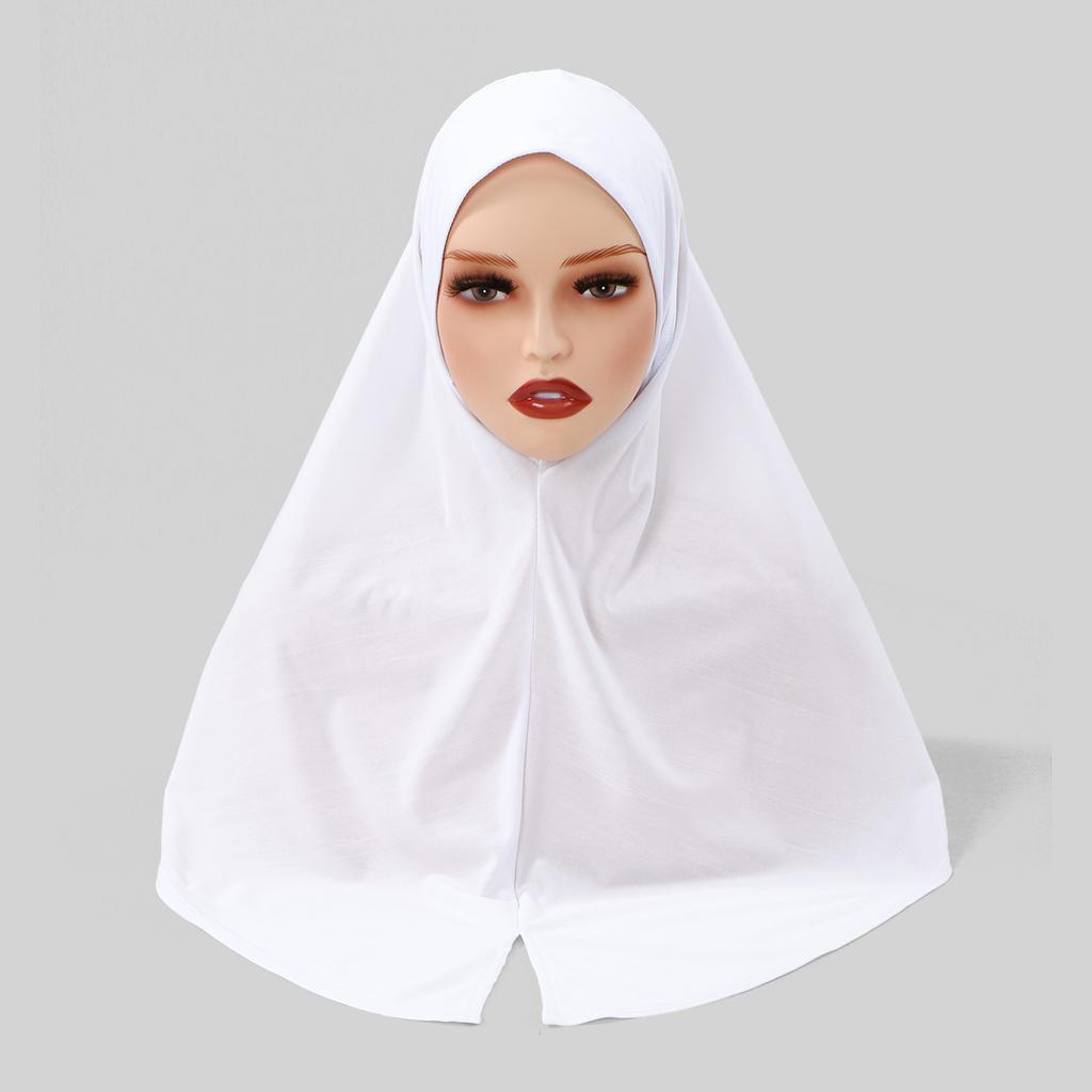 Muslim Women Cotton Modal Instant Hijab Solid Undercap Malaysia Inner Cap Bonnet Islam Turban Loop Scarf Eid Prayer Hijab
