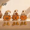 Unique Housewarming Gifts for Fall 3PCS Distressed Wooden Pumpkin Ornaments Witch Hats And Ghost Patches Retro Gothic Mantel Decor Decor Halloween
