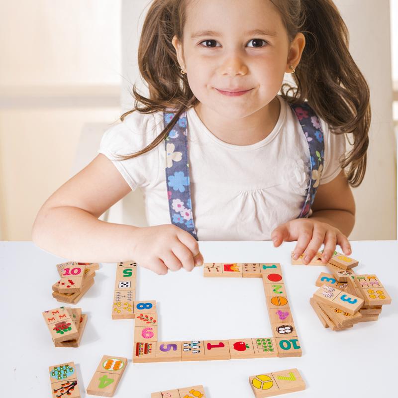 Montessori Shape Matching Board Game Digital Solitaire Images Animal Fruit Blocks Puzzles Educational Toys For Children Wooden